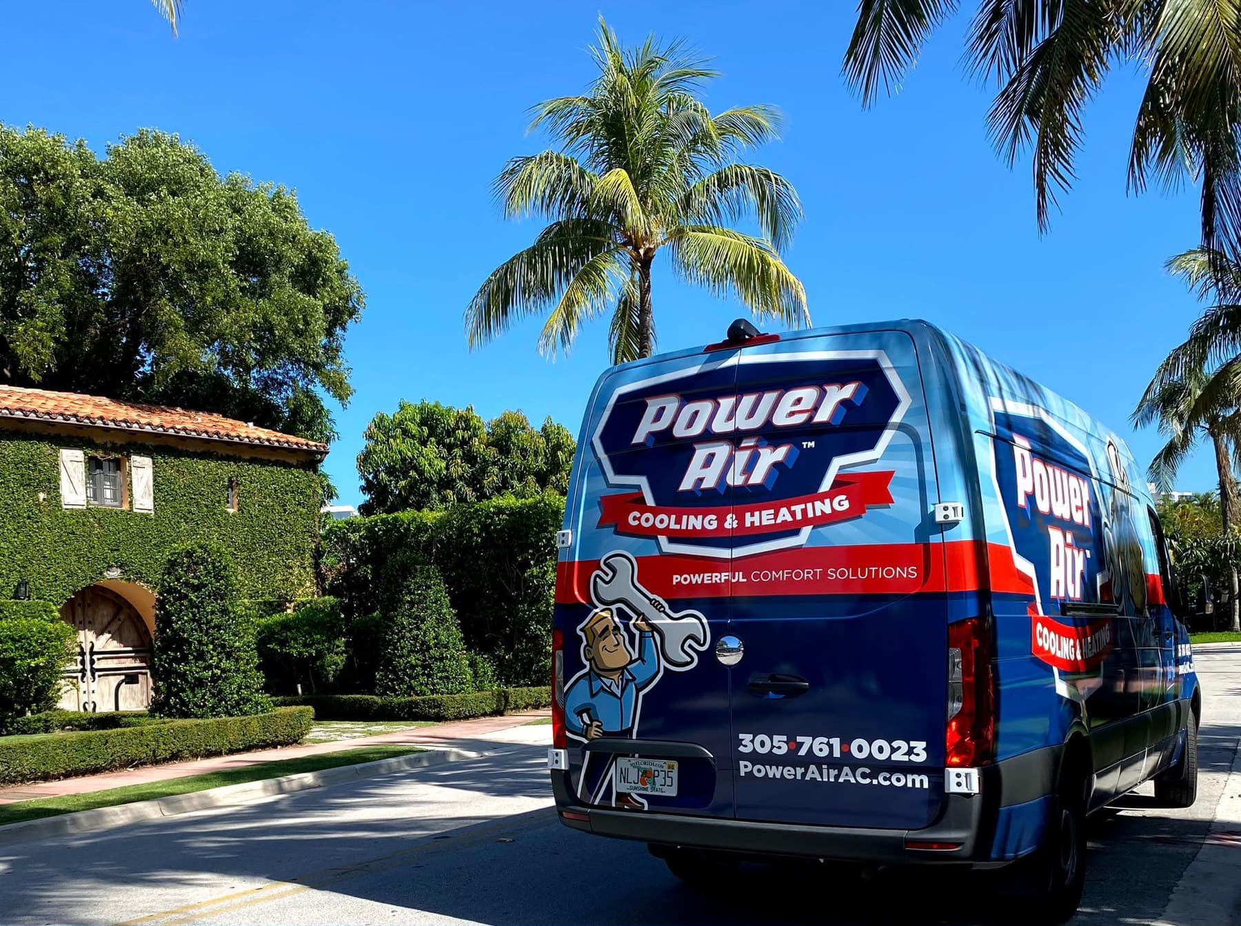 Power Air service van in a South Florida neighborhood